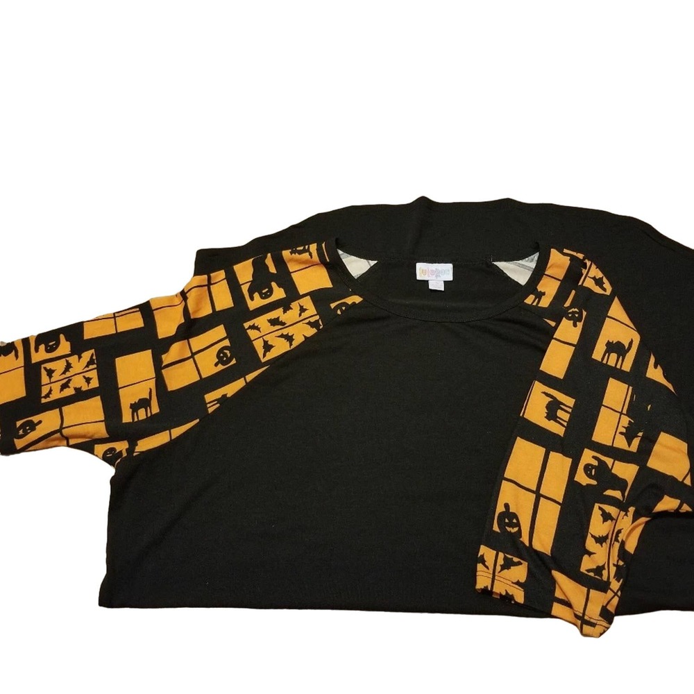 Lularoe Randy Black & Orange Halloween Print Small